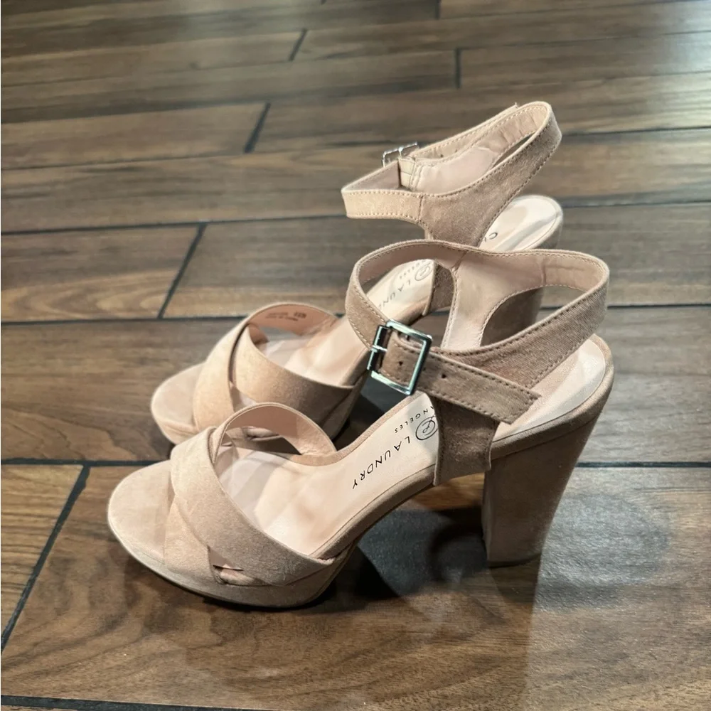 Chinese Laundry Z-Always micro suede dark nude heels size 8.5